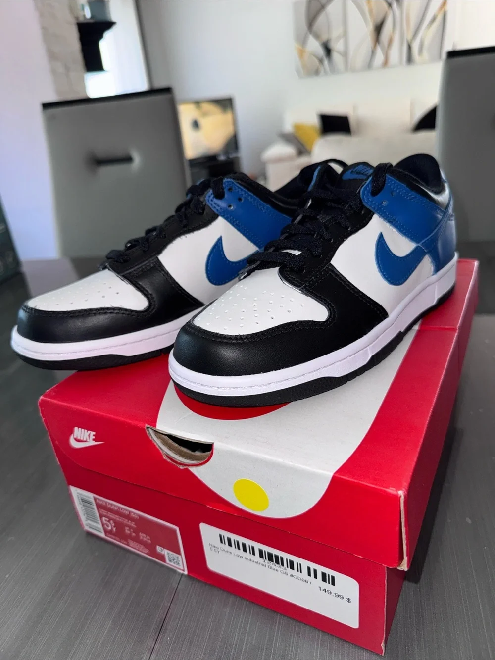 Nike Dunk Lows GS Industrial Blue 5Y - Picture 2 of 5